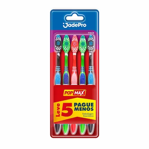 Kit de Escovas de dente macia JadePro com 5 un.